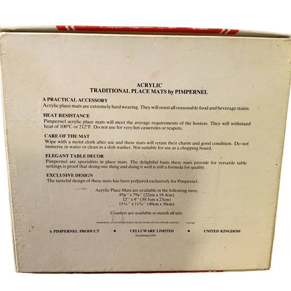 Celluware Ltd Pimpernel 6 Acrylic Traditional  English Cottages Placemats Vtg - Picture 3 of 9